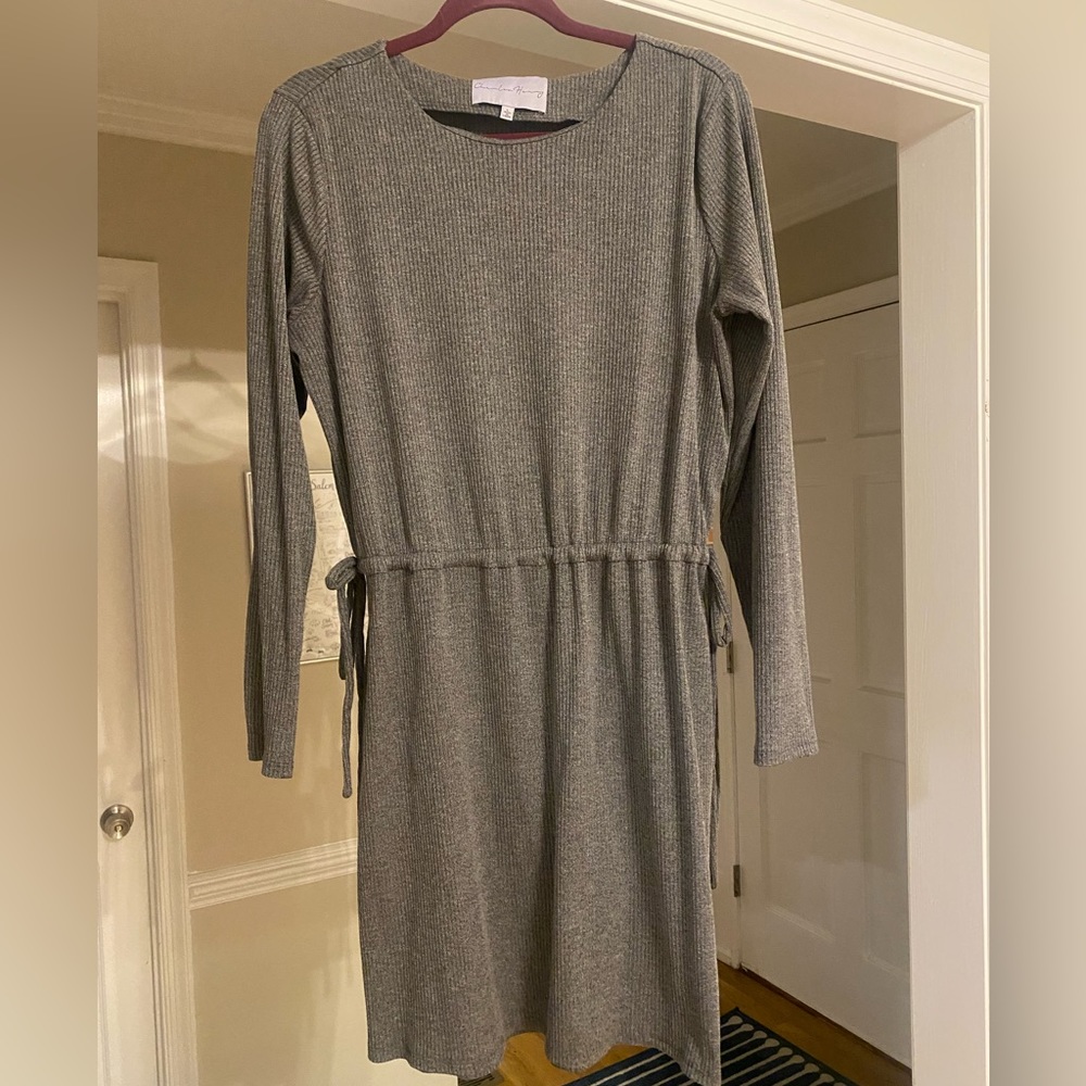 Charles Henry (Nordstrom) gray ribbed long sleeve dress Sz L